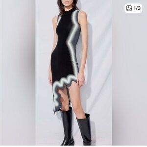 PH5 x Neiman Marcus MIA SIGNATURE WAVY ASYMMETRIC DRESS IN SPRAY PAINT
